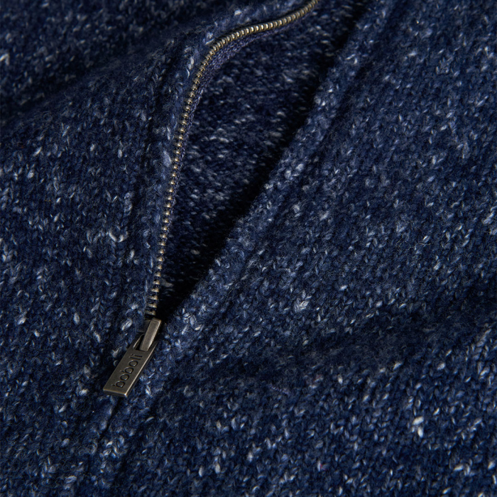 detail Chlapecký pletený svetr na zip – tmavě modrý BOBOLI