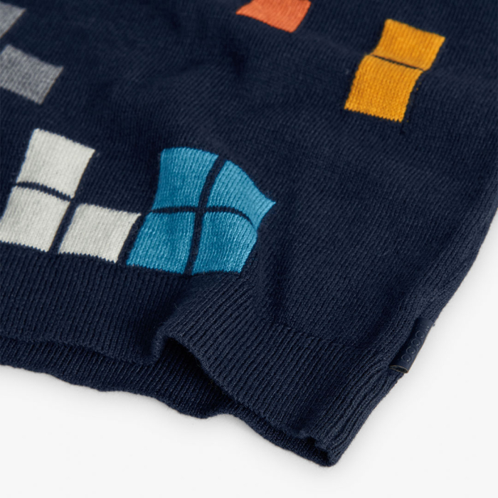 detail Chlapecký svetr s herním vzorem – tmavě modrý BOBOLI