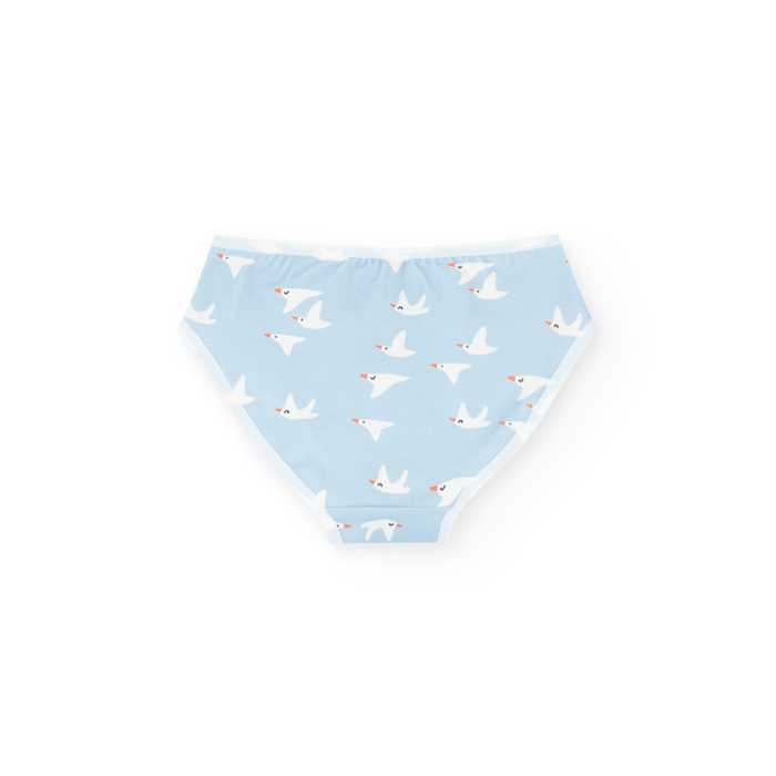 detail Dívčí bavlněné kalhotky – sada 3 kusů ve světle modré barvě BOBOLI