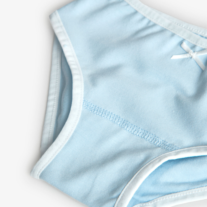 detail Dívčí bavlněné kalhotky – sada 3 kusů ve světle modré barvě BOBOLI