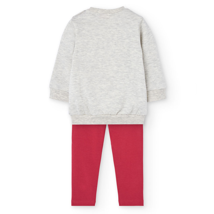 detail Dívčí dvoudílný set mikiny a legín s motivem deště. BOBOLI