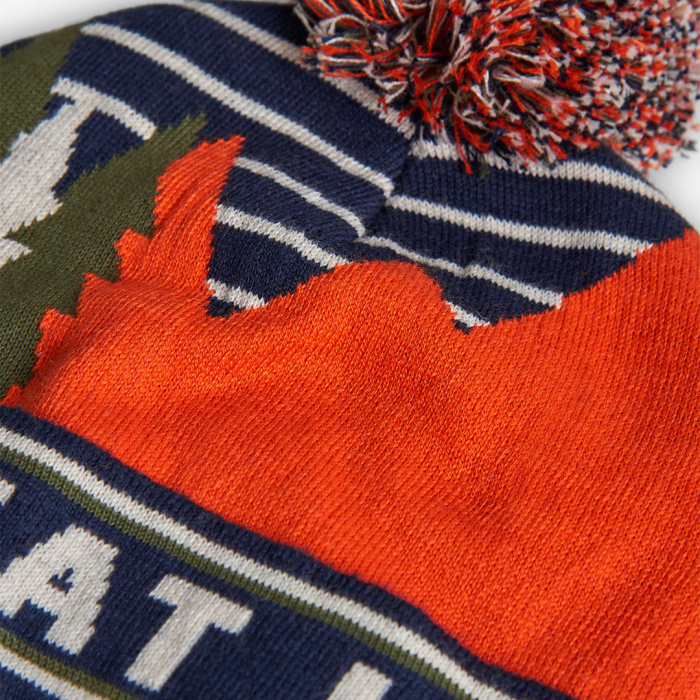 detail Zimní chlapecká čepice s bambulí a podšívkou z fleecu BOBOLI