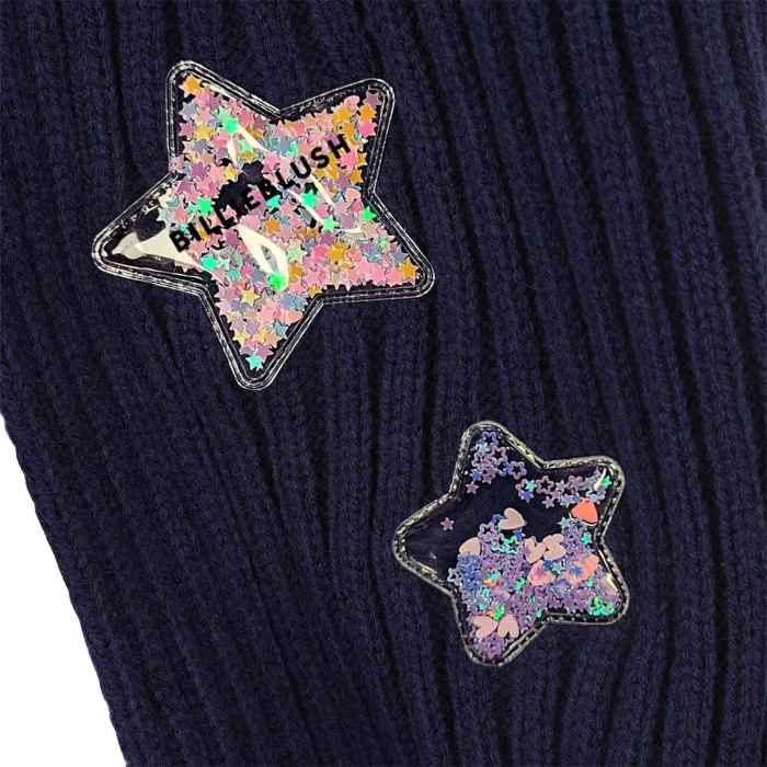 detail Dívčí pletená šála Billieblush s hvězdičkami a bambulkou BILLIEBLUSH