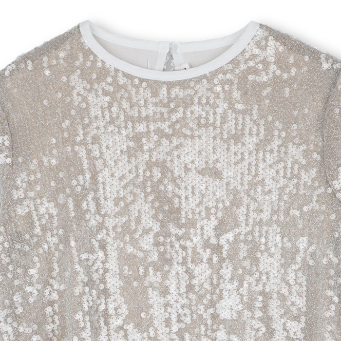 detail Dívčí flitrové šaty s balonovou sukní a dlouhými rukávy BILLIEBLUSH