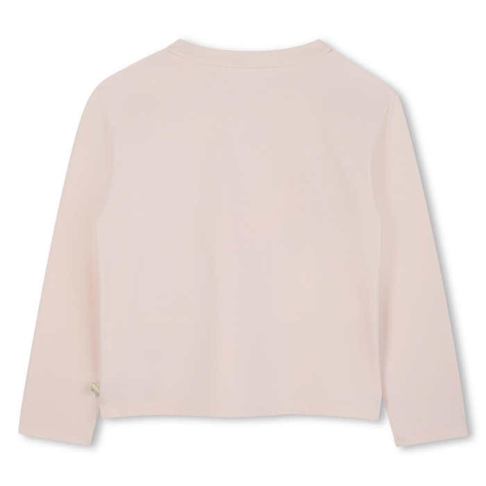 detail Dívčí bavlněné tričko s dlouhým rukávem a lesklým potiskem BILLIEBLUSH