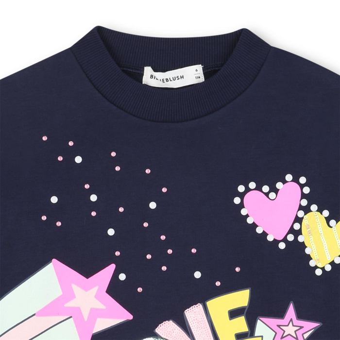 detail Dívčí mikina z french terry s flitry a cvoky BILLIEBLUSH