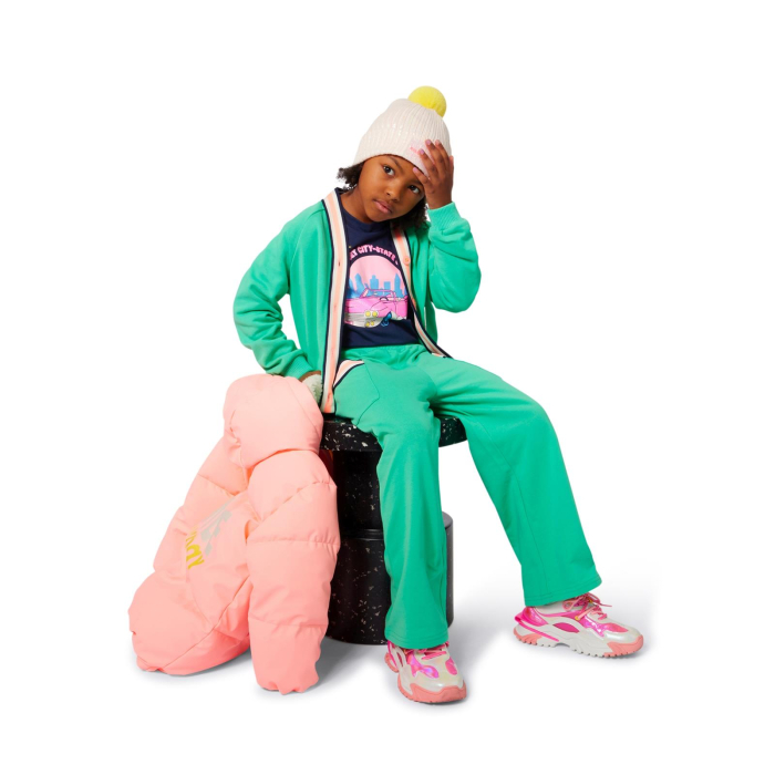 detail Dívčí bavlněné tričko s dlouhým rukávem a lesklým potiskem BILLIEBLUSH