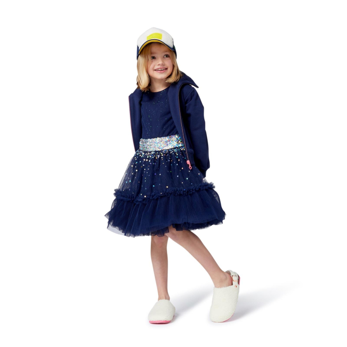 detail Dívčí cardigan s flitrovou aplikací na zádech a zipem BILLIEBLUSH