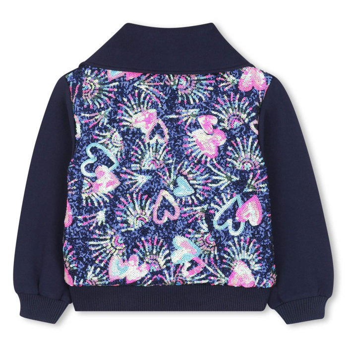 detail Dívčí cardigan s flitrovou aplikací na zádech a zipem BILLIEBLUSH