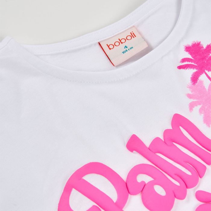 detail Dívčí crop top nápis Palm Springs BOBOLI