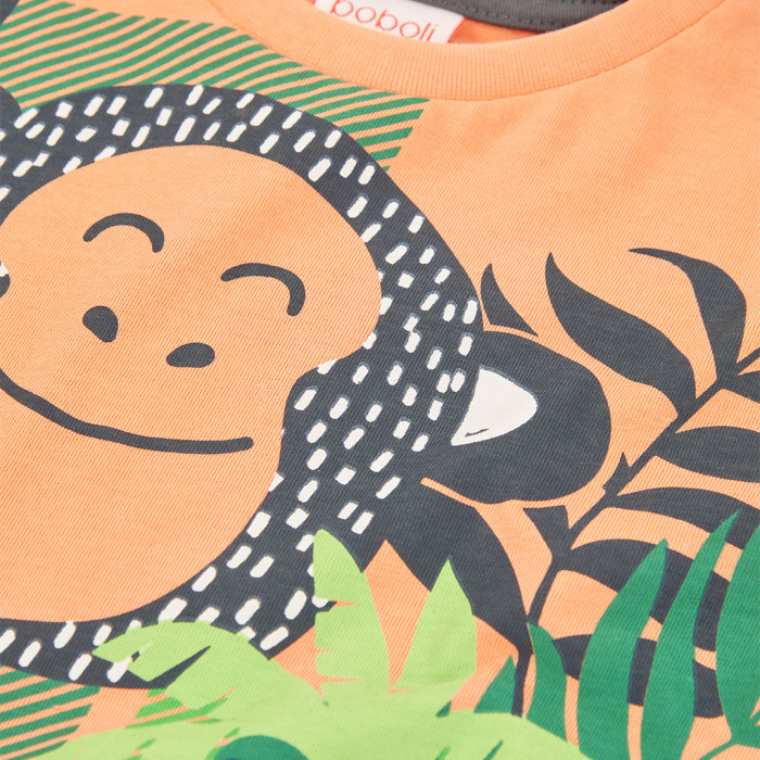 detail Chlapecké tričko s krátkým rukávem jungle opice a zvířata BOBOLI