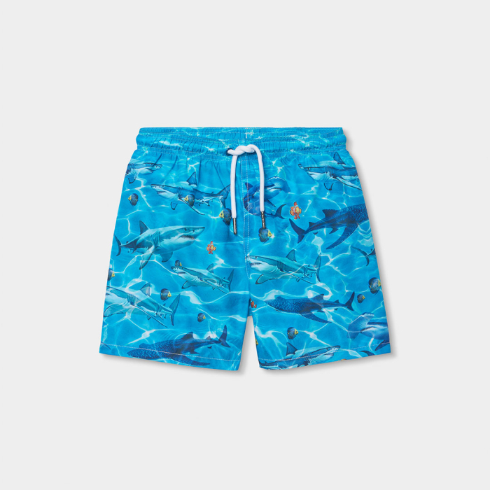 detail Chlapecké plavky šortky žraloci modré BOBOLI