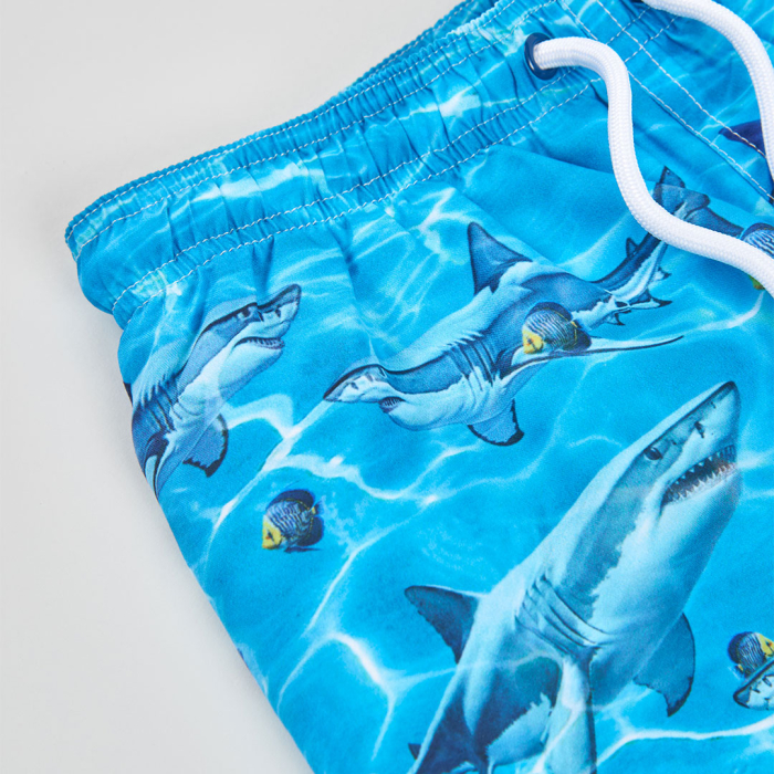 detail Chlapecké plavky šortky žraloci modré BOBOLI