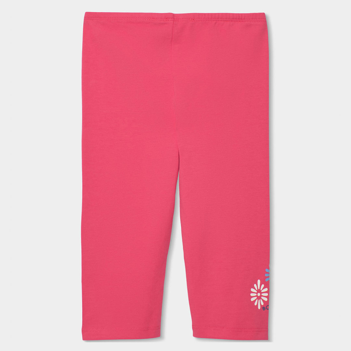 detail Dívčí 3/4 legíny růžové s květinou BOBOLI