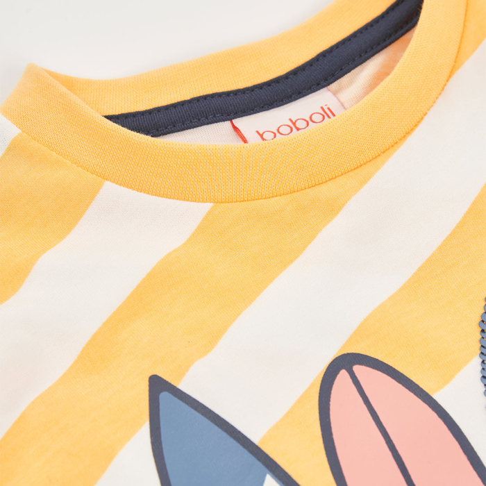 detail Chlapecké tričko bavlněné s pruhy BOBOLI