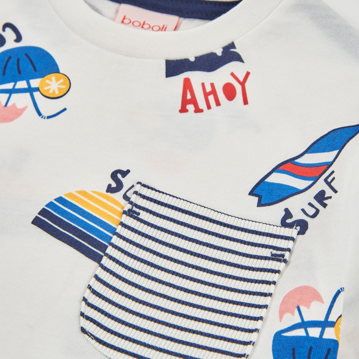 detail Chlapecké tričko s krátkým rukávem lodě a majáky BOBOLI