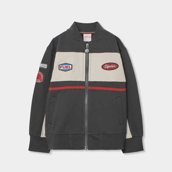 detail Chlapecká mikina na zip s kapucí BOBOLI