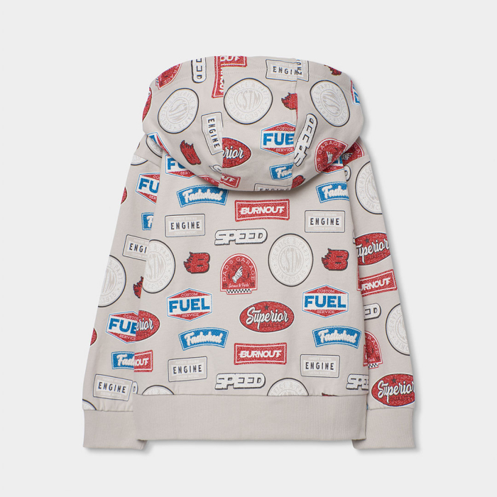 detail Chlapecká mikina na zip s racing nášivkami BOBOLI