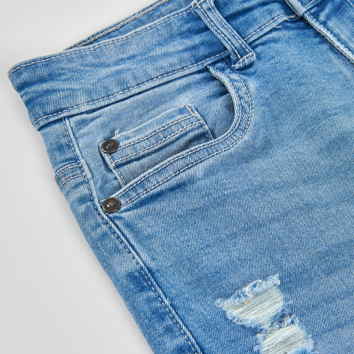 detail Chlapecké džínové kalhoty s efektem opotřebení BOBOLI