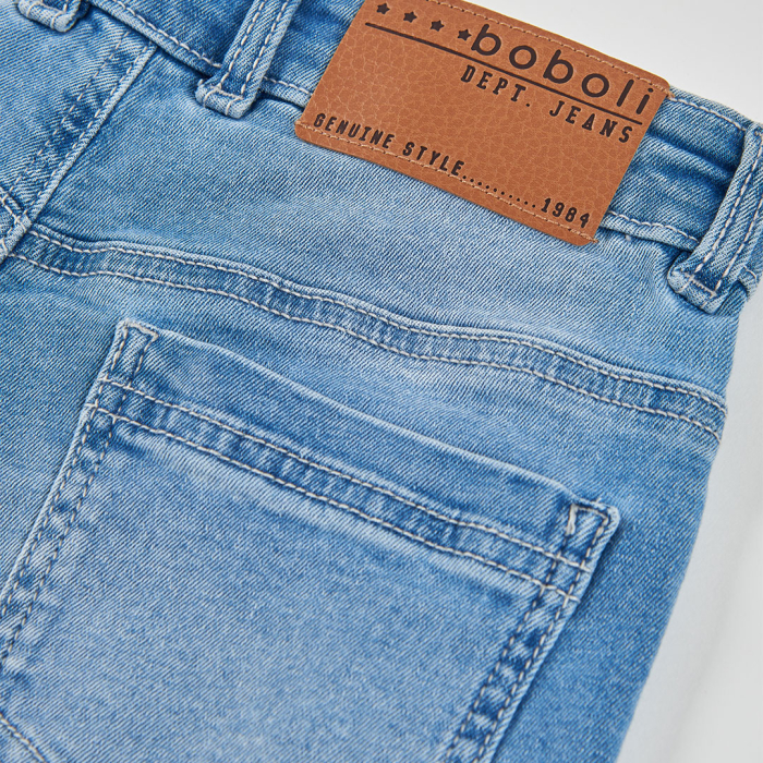 detail Chlapecké džínové kalhoty s efektem opotřebení BOBOLI