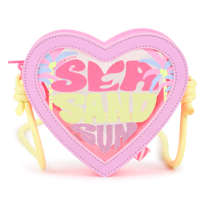 detail Dívčí kabelka srdce, , letní motiv, crossbody, růžová, třpytky BILLIEBLUSH