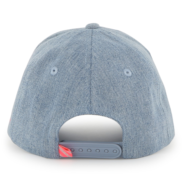 detail Dívčí kšiltovka , džínová čepice, neonové kamínky, denim, výšivka, nastavitelná BILLIEBLUSH