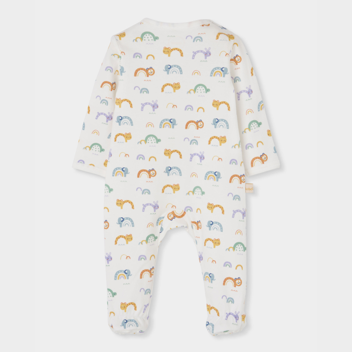 detail Unisex kojenecký overal s duhou – krémový BOBOLI