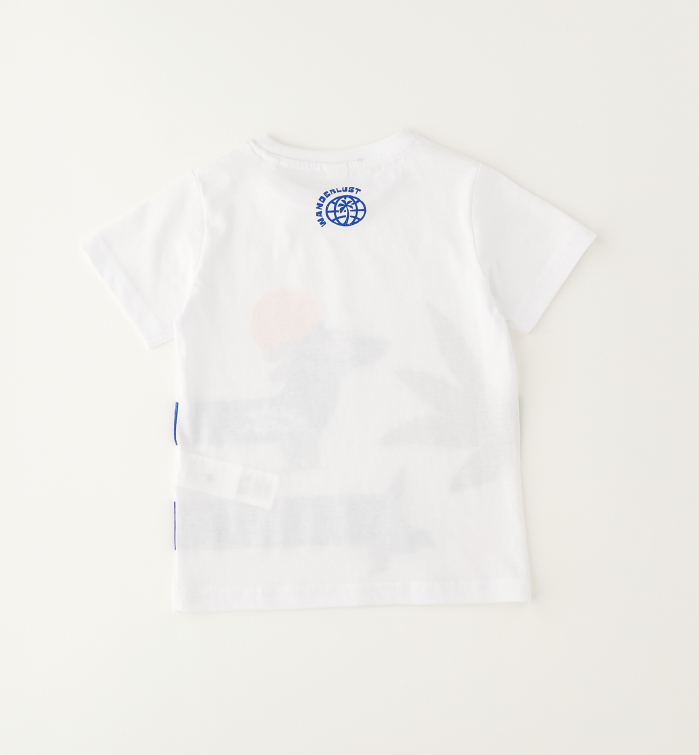 detail Chlapecké bílé tričko s motivem psa Globe Trotter IDO
