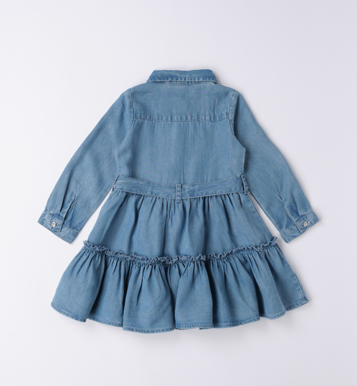 detail Dívčí džínové šaty s volánem IDO