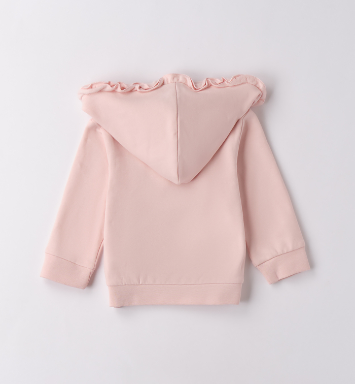 detail Dívčí mikina na zip s nápisem mini girl – růžová IDO