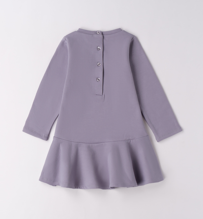 detail Dívčí fialové šaty s aplikací květiny IDO