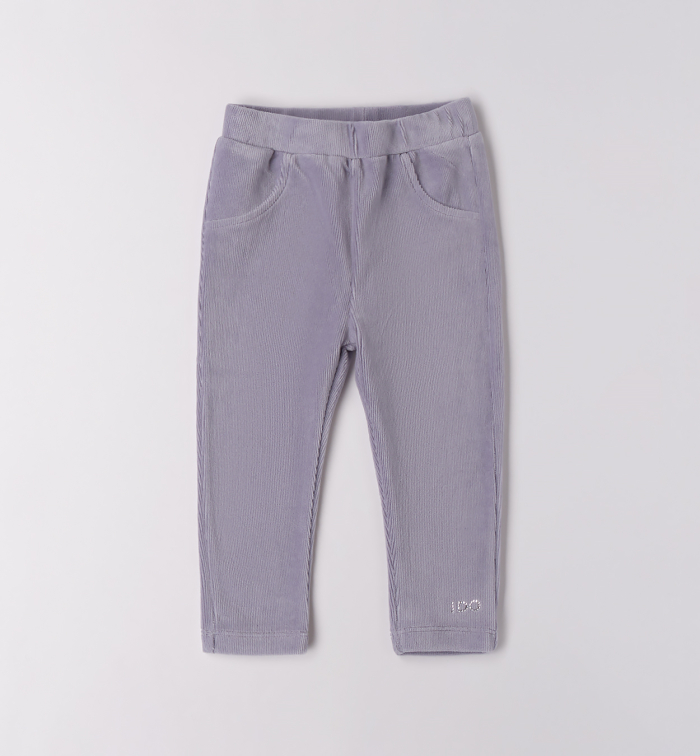 detail Dívčí fialové sametové legíny IDO