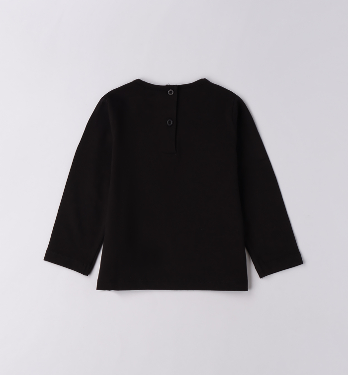 detail Dívčí černé tričko se zlatou mašlí SARABANDA