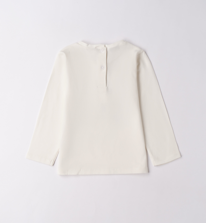 detail Dívčí krémové tričko s motivem medvídka a srdíček SARABANDA