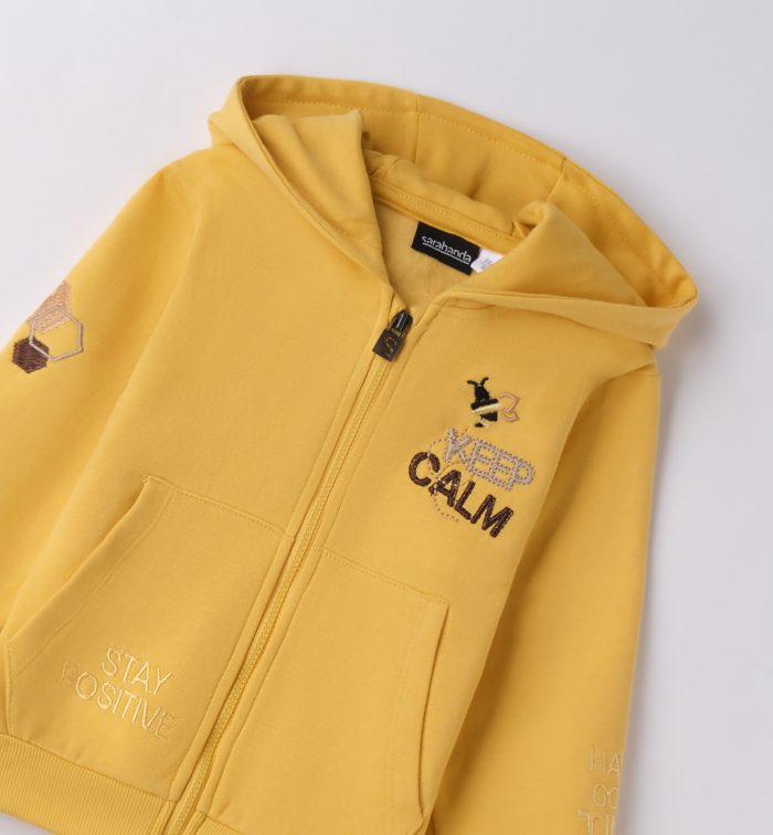 detail Chlapecká žlutá mikina Keep Calm SARABANDA