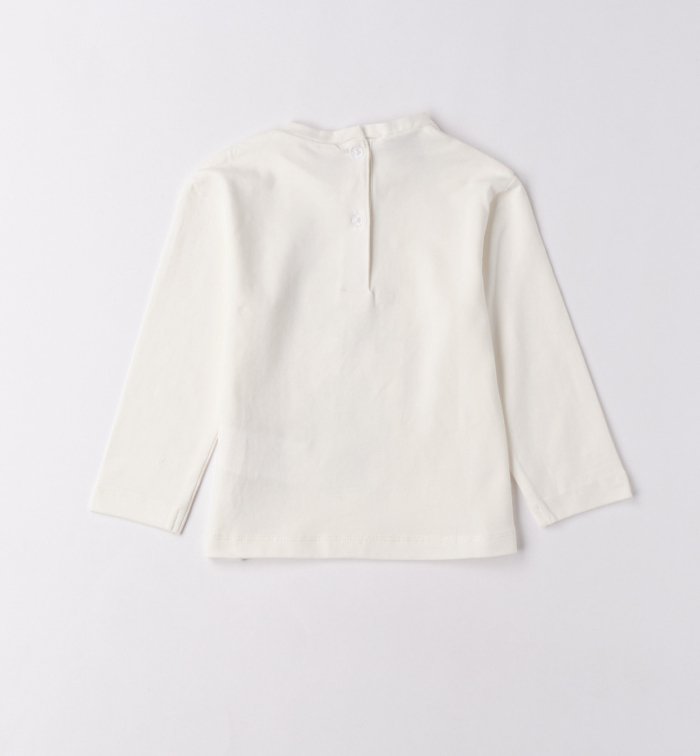 detail Dívčí bílé tričko s potiskem plyšového zajíčka SARABANDA