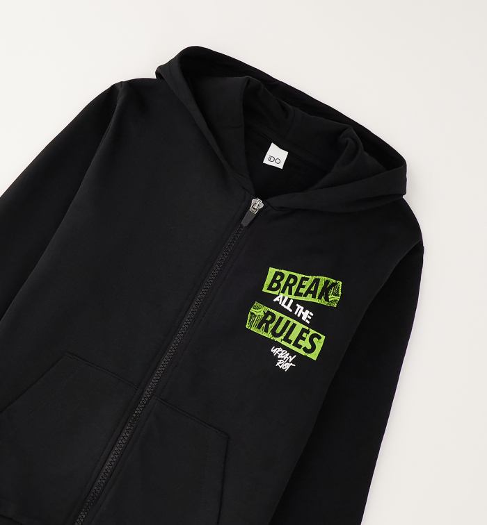 detail Chlapecká mikina na zip s kapucí IDO