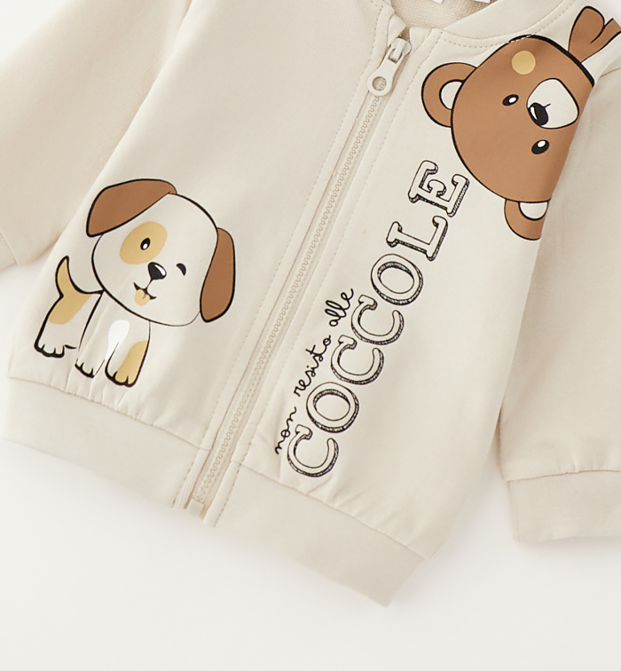 detail Chlapecká kojenecká mikina se zipem s potiskem IDO