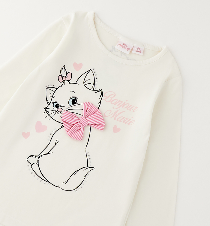 detail Dívčí tričko Aristocats Marie s dlouhým rukávem IDO