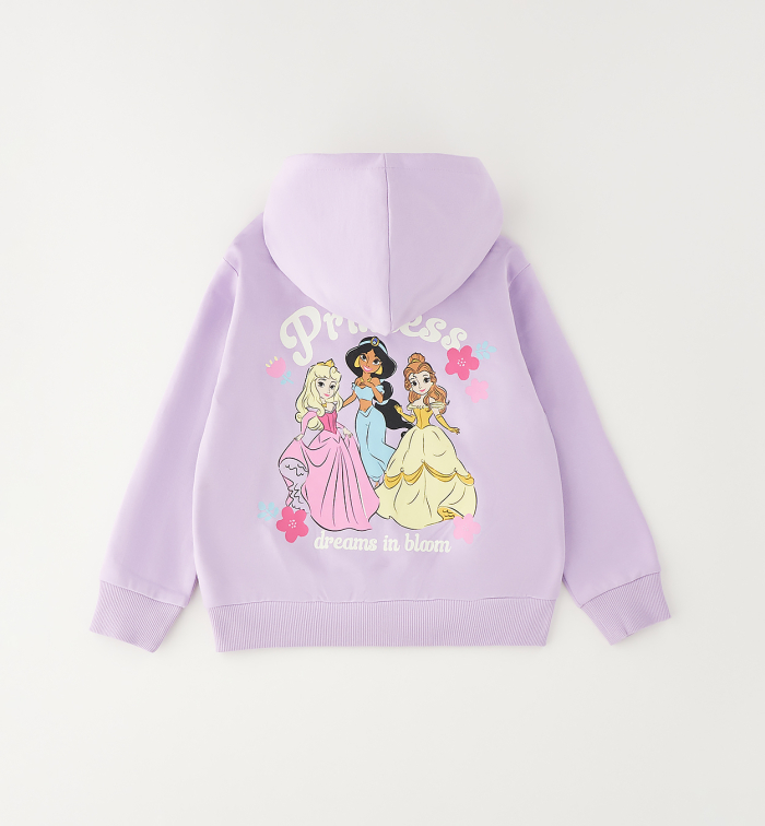 detail Dívčí mikina na zip s kapucí Disney princezny IDO