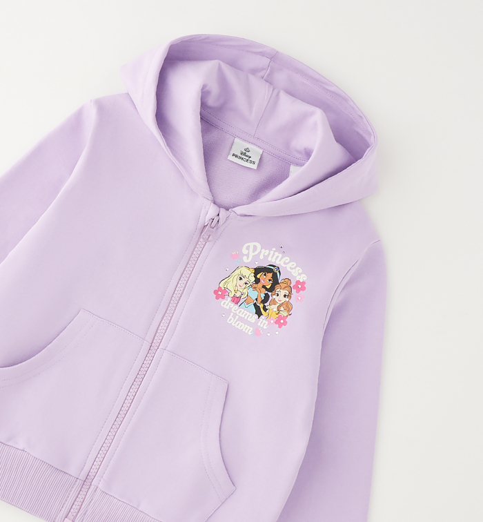 detail Dívčí mikina na zip s kapucí Disney princezny IDO
