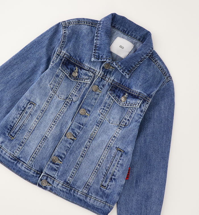 detail Chlapecká džínová bunda klasická modrá IDO