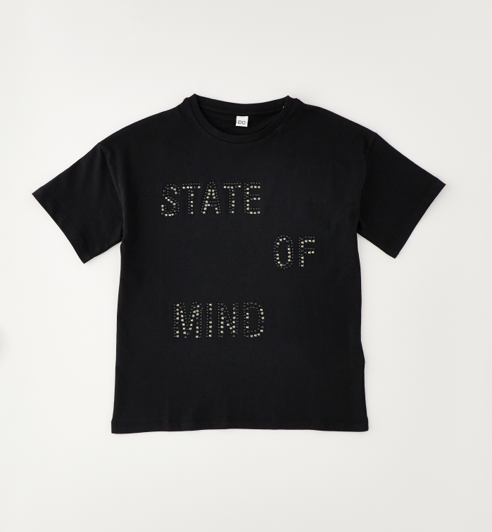 detail Dívčí tričko s kamínky State of Mind černé IDO