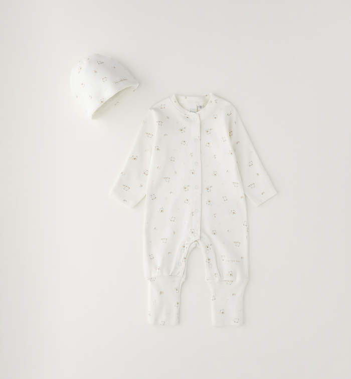 detail Unisex kojenecký overal s čepičkou IDO