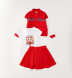 detail Dívčí červený set Cheer Team mikina, tričko a sukně SARABANDA