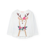 náhled Dívčí bavlněné tričko s motivem jelínka a květinovým zdobením. BOBOLI