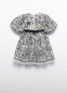 náhled Dívčí bílé šaty s černou květinovou výšivkou a páskem ABEL & LULA