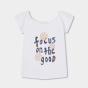 náhled Dívčí bílé tričko s nápisem Focus on the good BOBOLI