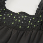 náhled Dívčí černé šaty s volány a výšivkou BOBOLI