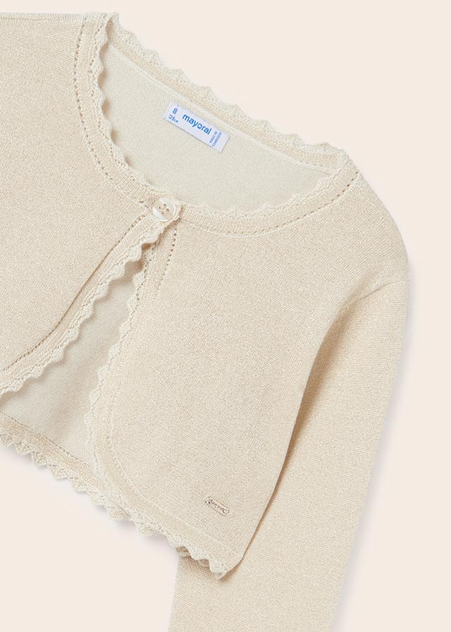 detail Dívčí elegantní krátky kardigan MAYORAL